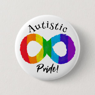 Autistic Pride Neurodiversity Autism Rainbow Button