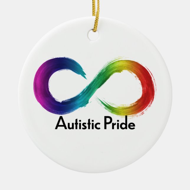Autistic Pride neurodiversity logo Ceramic Ornament (Front)