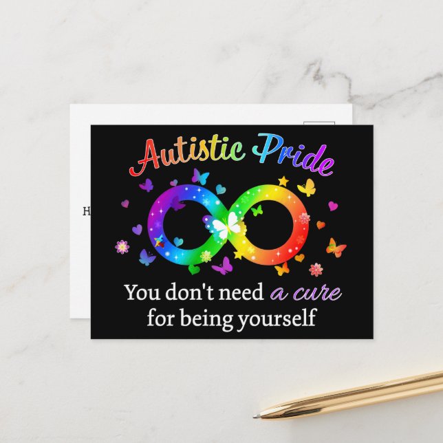 Autistic Pride Postcard (Front/Back In Situ)