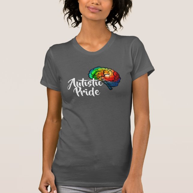 Autistic Pride Rainbow Brain T-Shirt (Front)