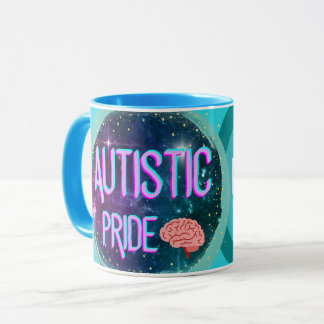 Autistic Pride Teal Brain Coffee Mug