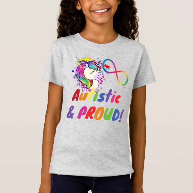 Autistic Pride Unicorn Kids Shirt (Front)