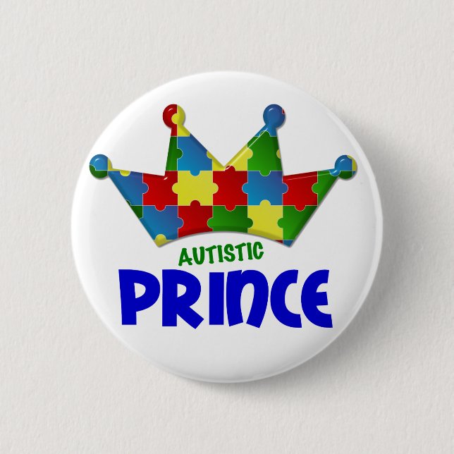 Autistic Prince 1 AUTISM Pinback Button (Front)
