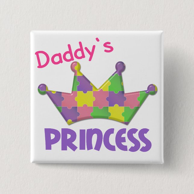 Autistic Princess 3 AUTISM Pinback Button (Front)