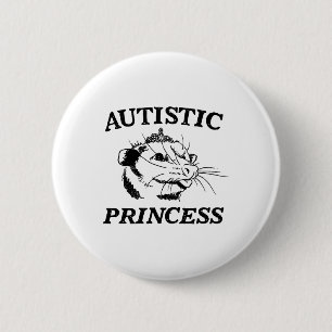 Autistic Princess Mouse Kids Children Autism Aware Button