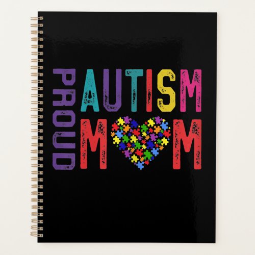 Autistic  Proud Autism Mom Puzzle Piece Planner