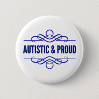 Autistic & Proud Purple Swirls Button