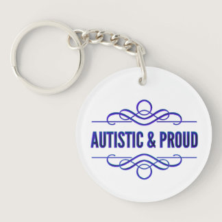 Autistic & Proud Purple Swirls Keychain