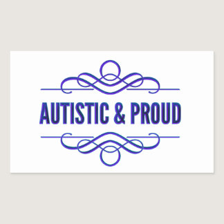 Autistic & Proud Purple Swirls Rectangular Sticker