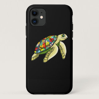 Autistic |Sea Turtle Puzzle Piece Autism Awareness iPhone 11 Case