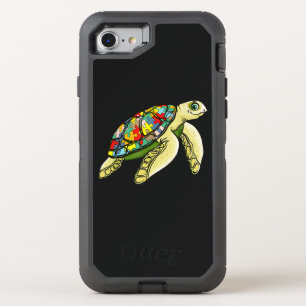 Autistic  Sea Turtle Puzzle Piece Autism Awareness OtterBox Defender iPhone SE/8/7 Case