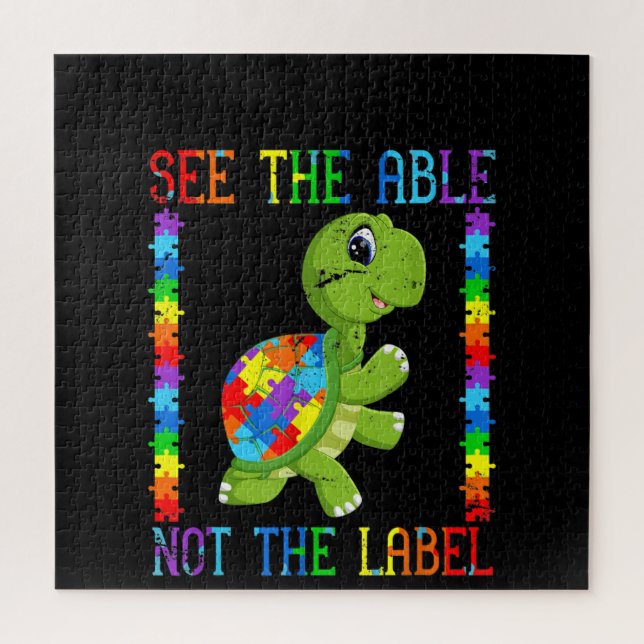 Autistic |See The Able Not The Label Turtle Puzzle (Vertical)