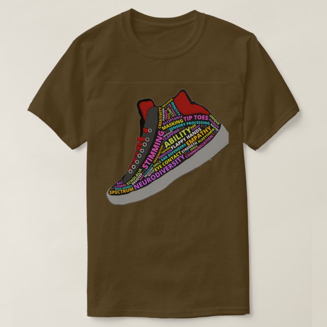 Autistic Sneaker Wordart T-Shirt (Design Front)
