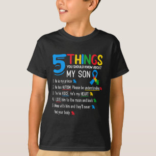 Autistic Son Autism Awareness Support For Mom Dad T-Shirt