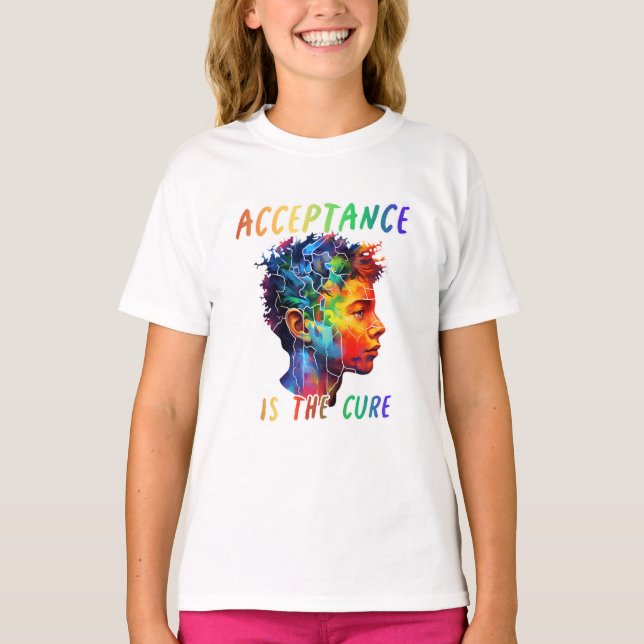 Autistic spectrum Acceptance is the cure T-Shirt (Front)