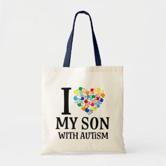 Autistic Spectrum Mom I Love My Son Tote Bag