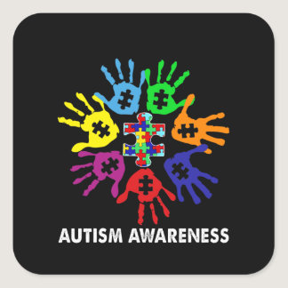 Autistic | Strong Hand Autism Awereness Square Sticker