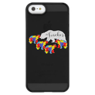 Autistic Teacher Bear Autism Awareness Puzzle Permafrost iPhone SE/5/5s Case