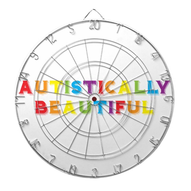 Autistically Beautiful Dartboard With Darts (Front)