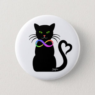 Autisticat Supports Neurodiversity! Button