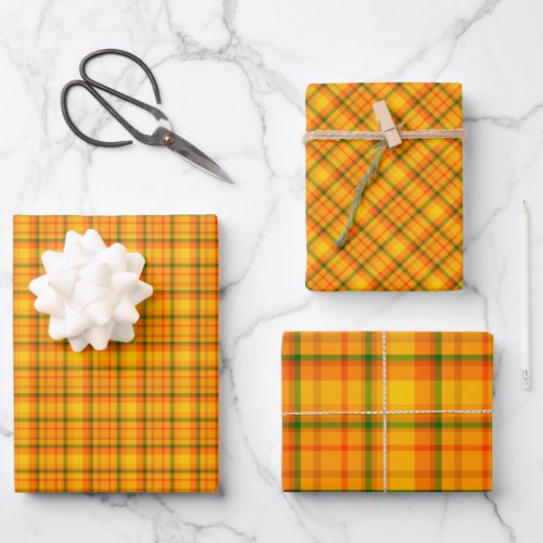 Autmn Colors Plaid Pattern Wrapping Paper Sheets