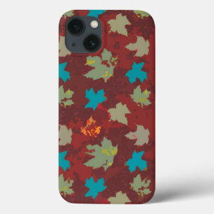 Autmn solid flying leaves- Burnt Umber orange iPhone 13 Case