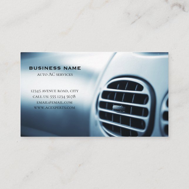 auto ac service business card (Back)