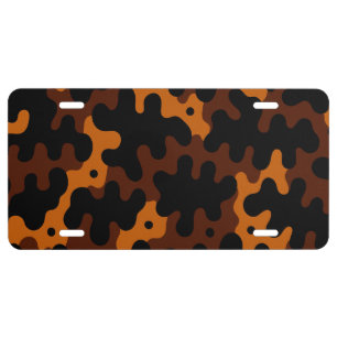 Auto Accessorie Gift, Modern Brown & Black Pattern License Plate