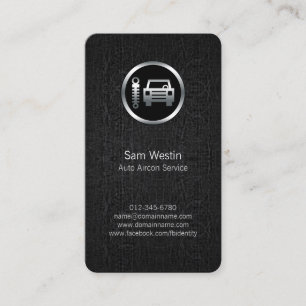Auto Aircon Service Thermostat Black Business Card