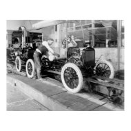 Auto Assembly Line, 1920s print