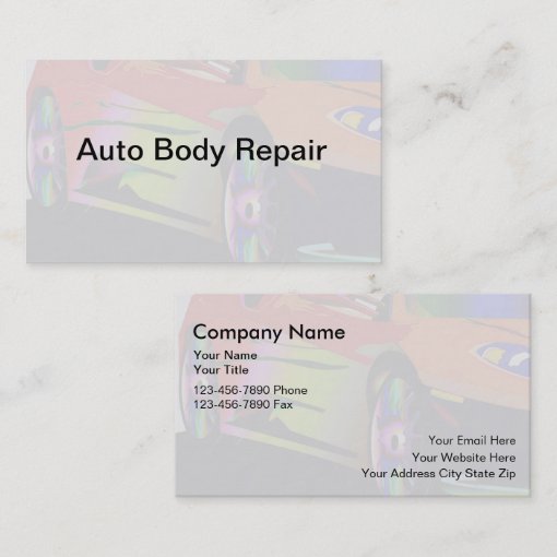 Auto Body Business Cards Zazzle