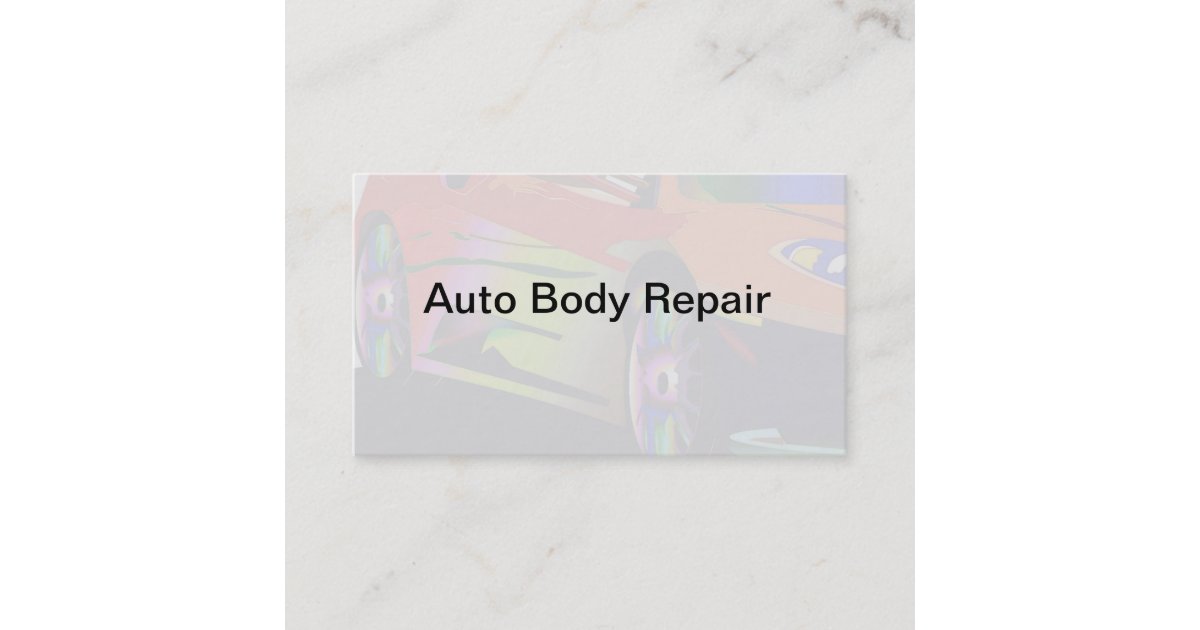 Auto Body Business Cards Zazzle