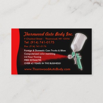 Auto Body  Customizable Business Card by DGSkater22 at Zazzle