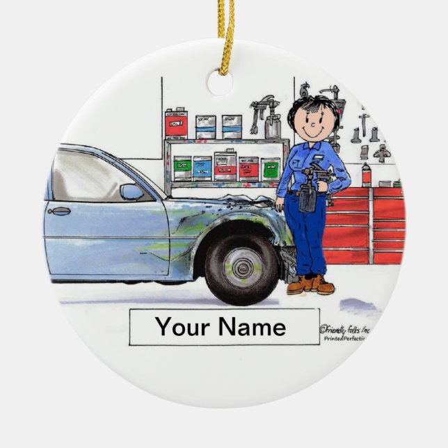 Auto Body - Female Ceramic Ornament (Front)