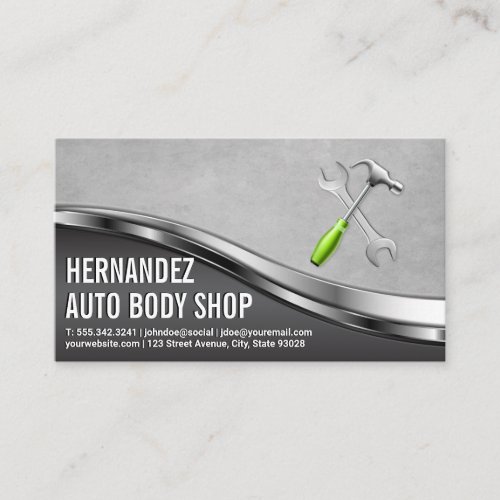 Auto Body Garage Shop  Mechanic Tools Business Card