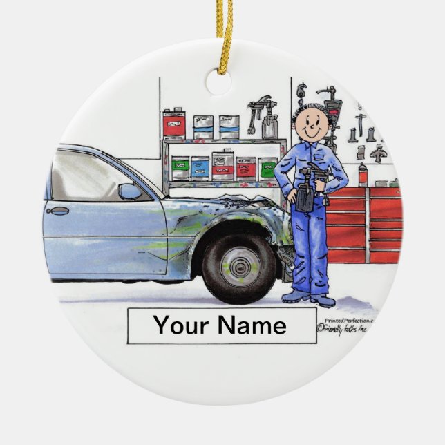 Auto Body - Male Ceramic Ornament (Front)