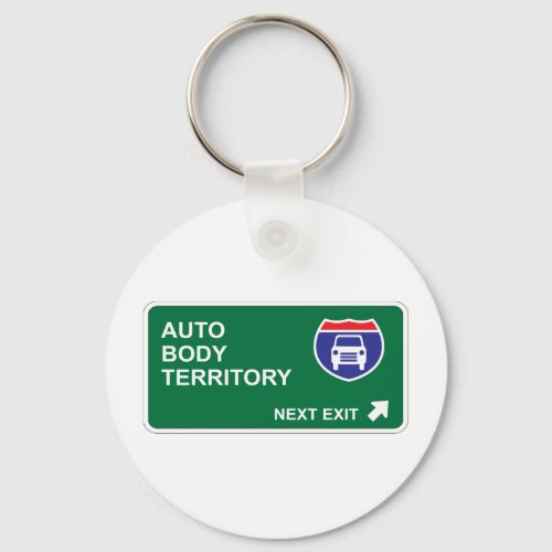 Auto Body Next Exit Keychain