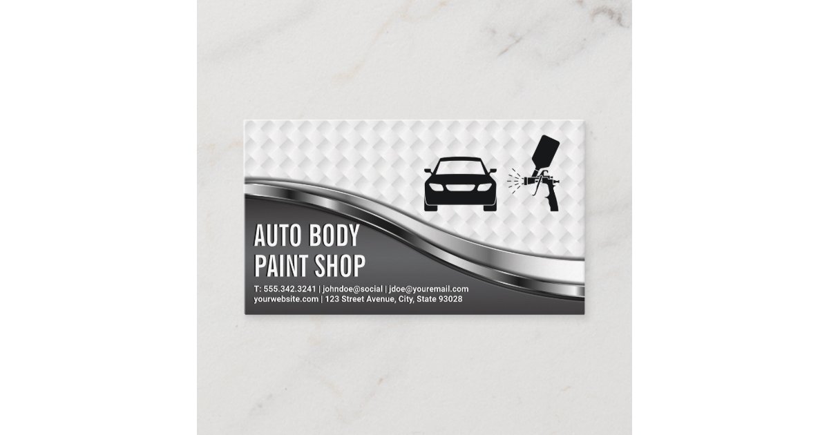 Auto Body Paint Logo Business Card Zazzle