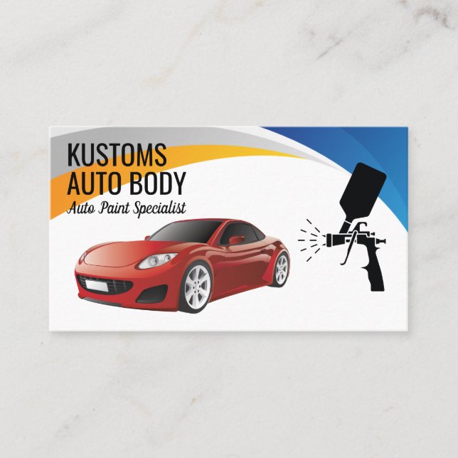 Auto Body Paint Services Business Card (Front)