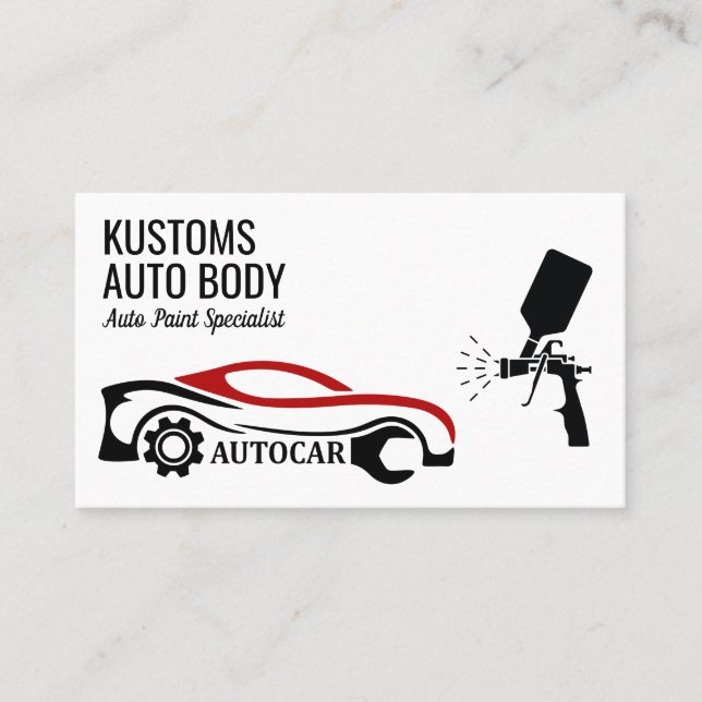Auto Body Paint Services | Car Repair Business Card (Front)