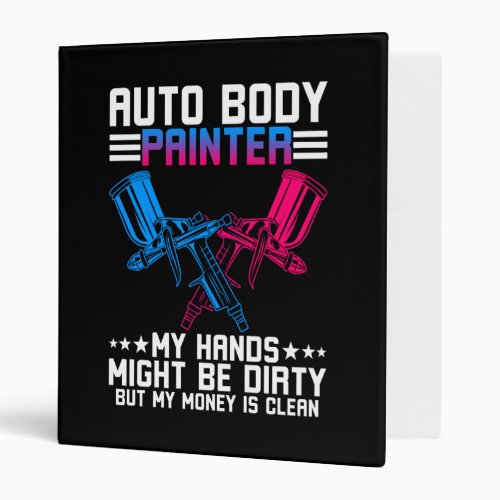 Auto Body Painter Spray Gun 3 Ring Binder