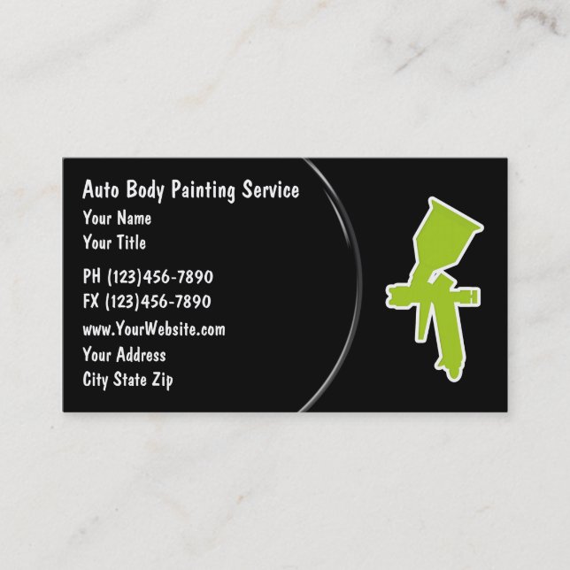 Auto Body Painting Business Cards (Front)