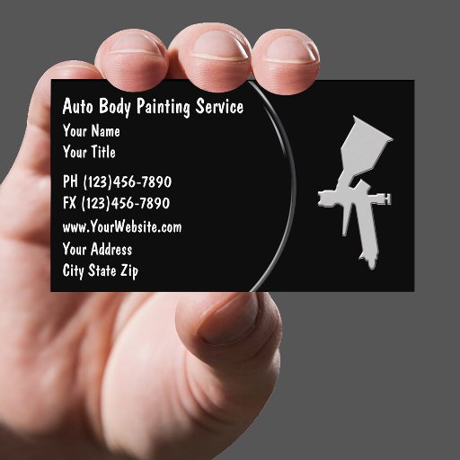 Customizable Auto Body Painting Business Cards