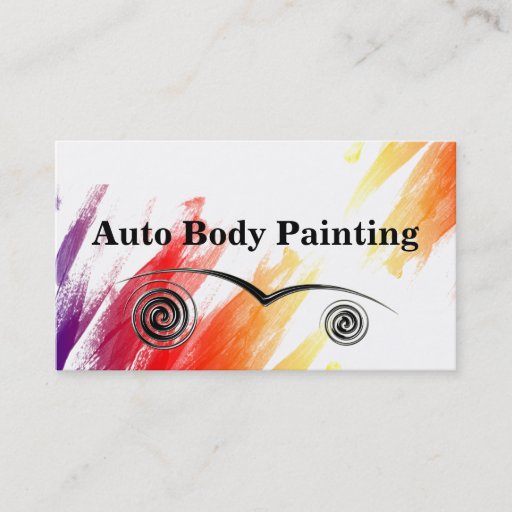 Customizable Auto Body Painting Business Cards