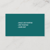 Auto Body Painting | Cool Aqua Color Business Card (Back)
