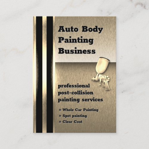 Auto Body Painting Golden Metallic  Professional Business Card