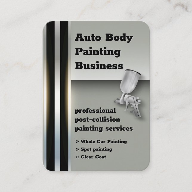 Auto Body Painting Metallic | Professional Business Card (Front)