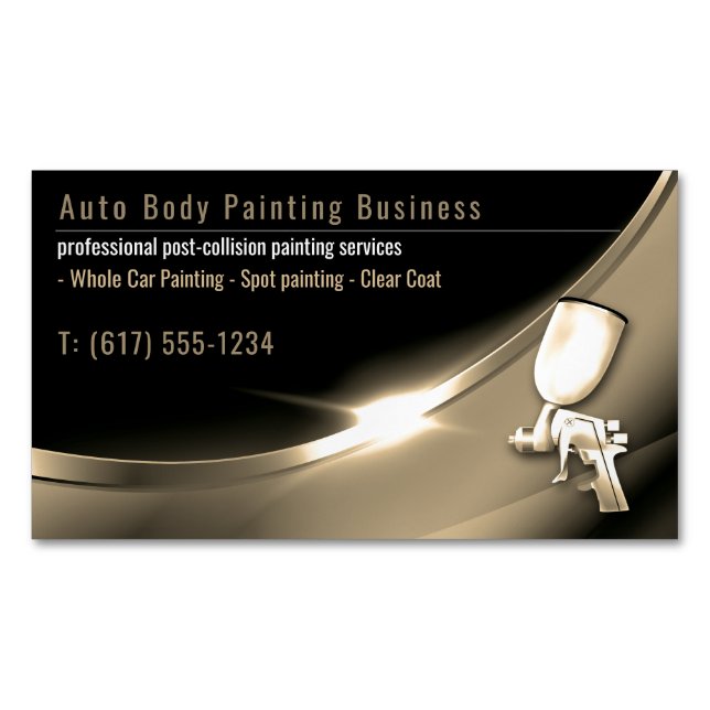Auto Body Painting | Modern Professional Business Card Magnet (Front)