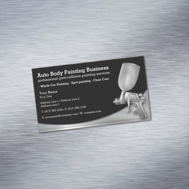 Auto Body Painting | Modern Professional Business Card Magnet (In Situ)