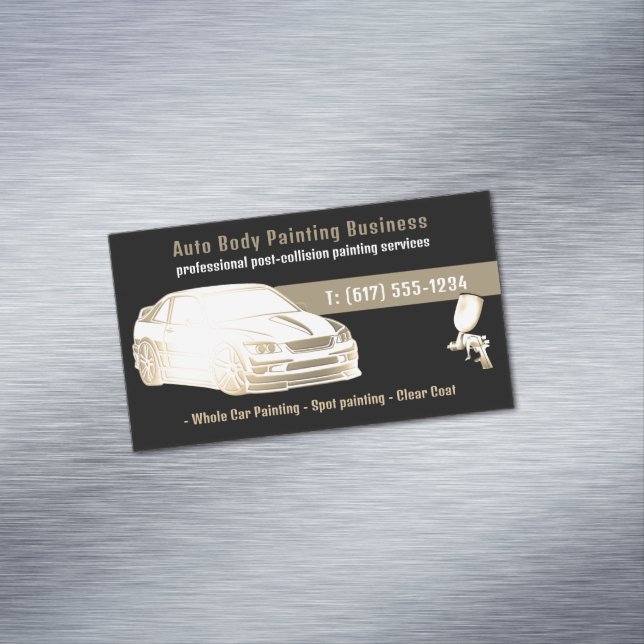 Auto Body Painting | Modern Professional Business Card Magnet (In Situ)
